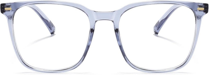 MACJERO Oversized Square Blue Light Blocking Glasses for Women Men, Anti-Fatigue Computer Monitor Gaming Glasses Reduce Eye Strain(transparent Grey) - Image 2
